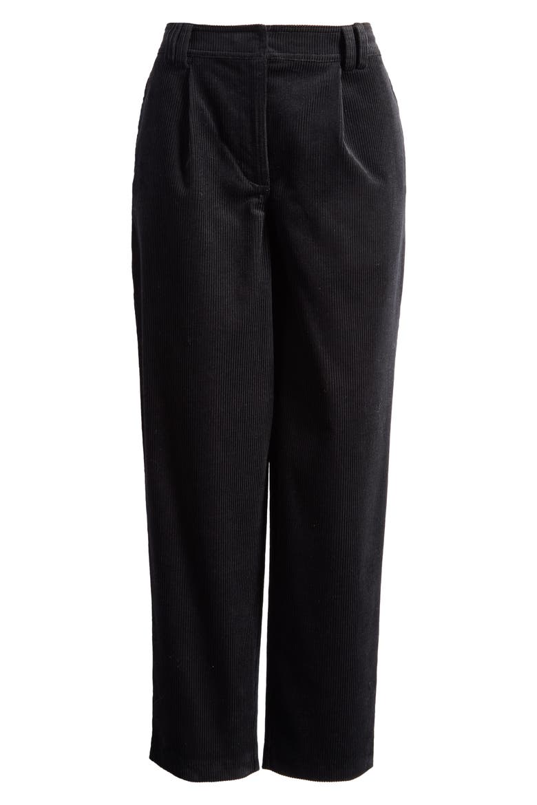 Corduroy Ankle Pants, Alternate, color, BLACK