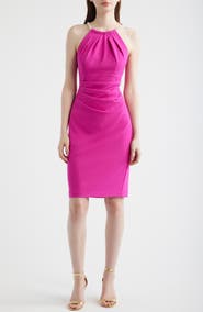 Eliza J Pleat Neck Sleeveless Dress