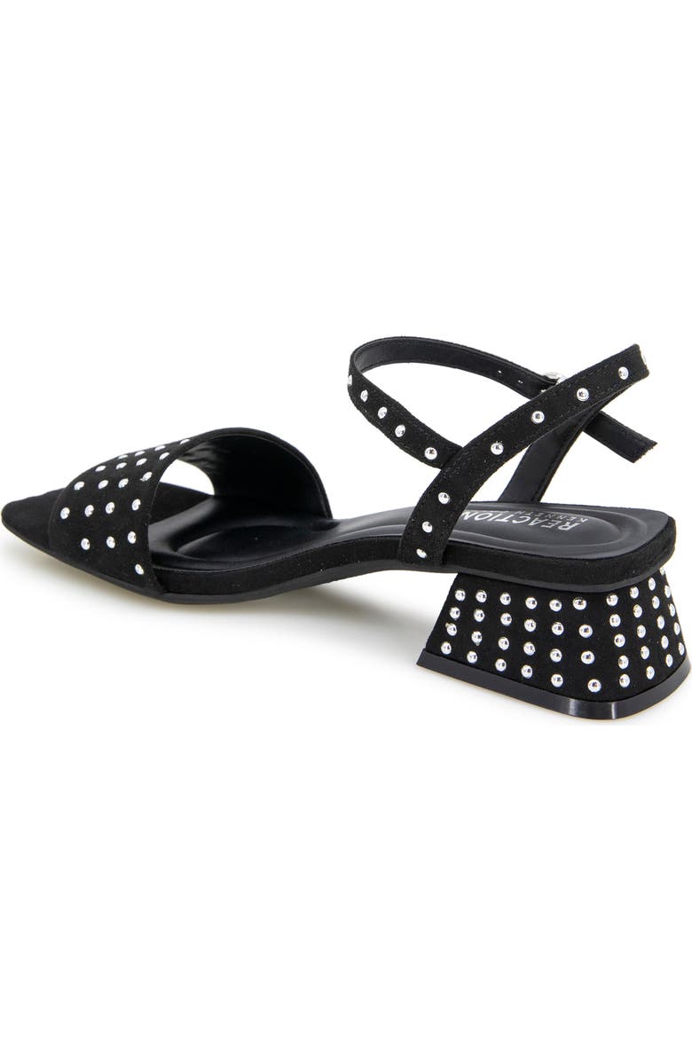 Reaction Kenneth Cole Buena Block Heel Sandal, Alternate, color, Black Micro
