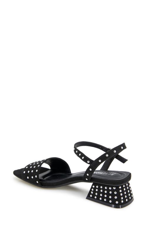 Reaction Kenneth Cole Buena Block Heel Sandal In Black Micro