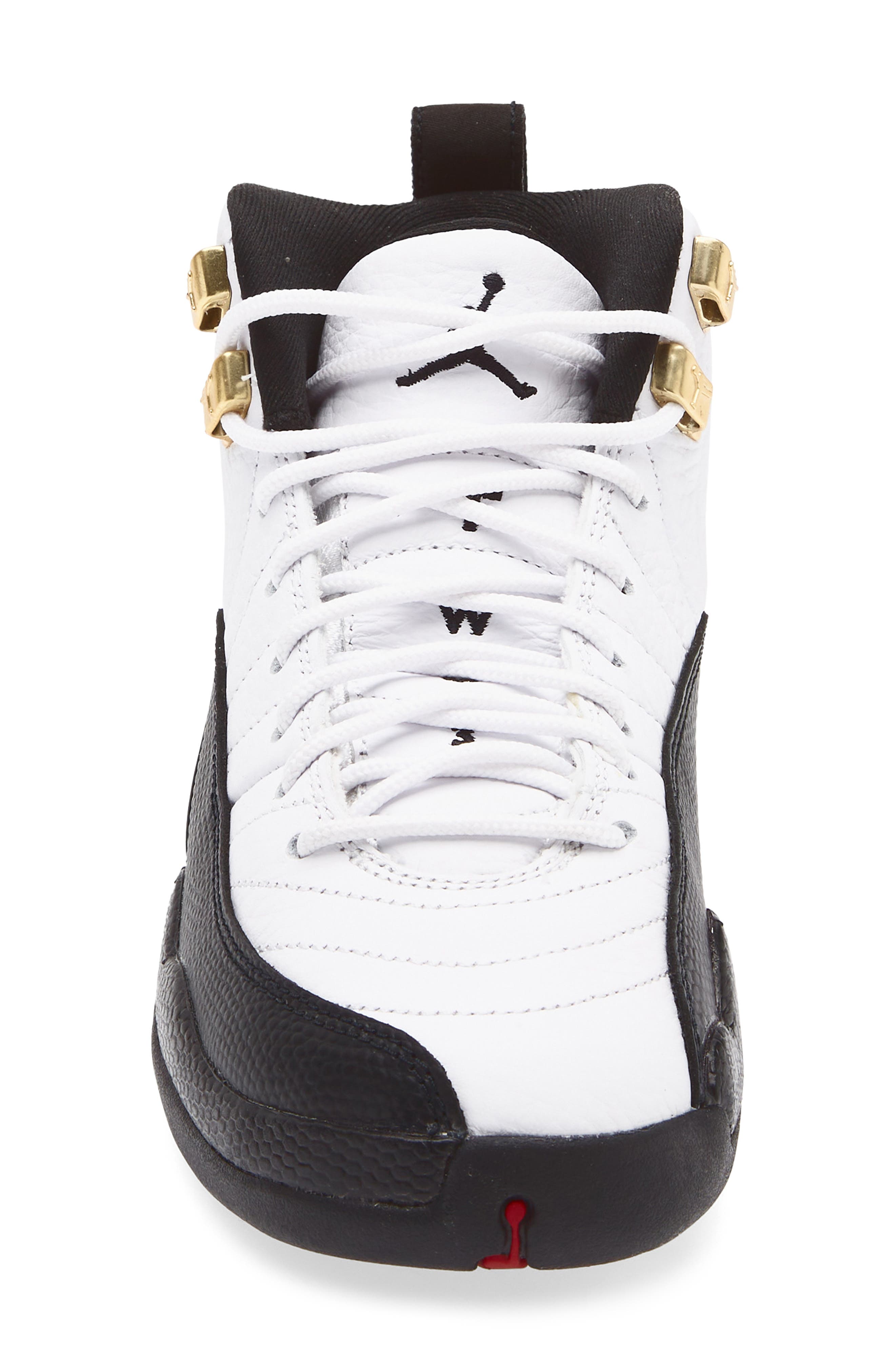 Nike Kids
 Air Jordan 12 Retro Basketball Shoe, Alternate, color, 117 White/Black