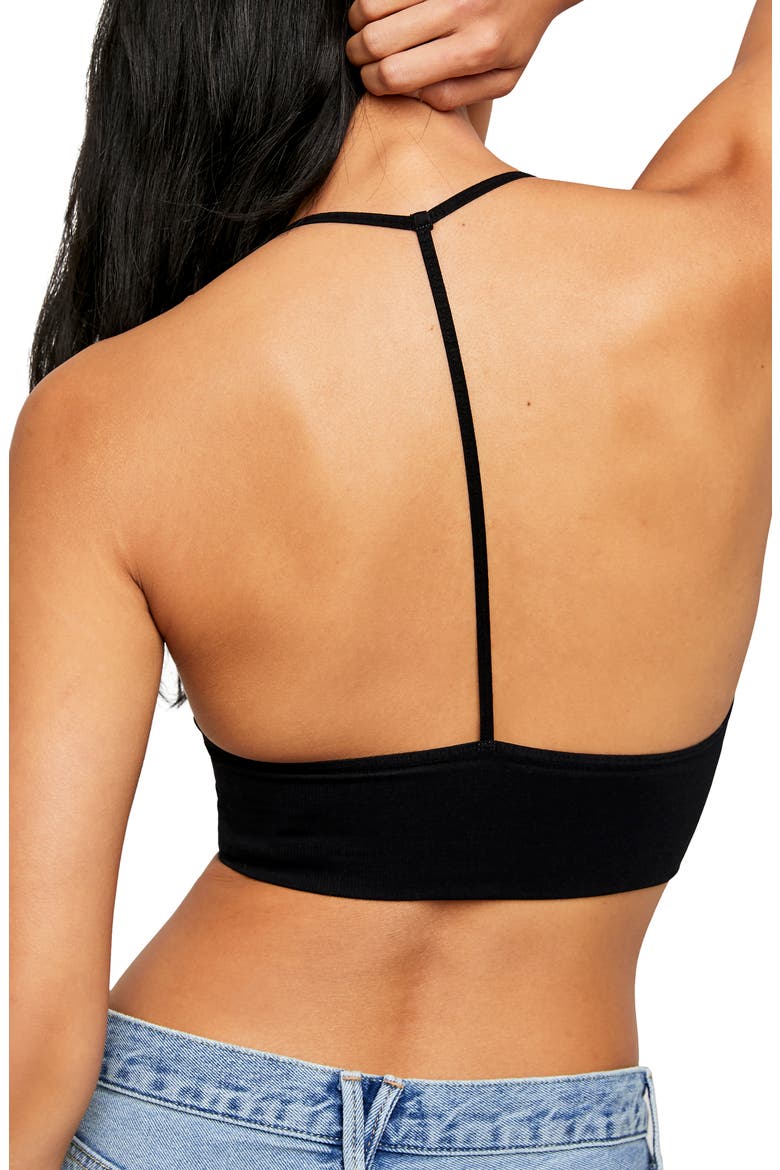 Intimately FP Scoop Me Up T-Back Bralette, Alternate, color, BLACK