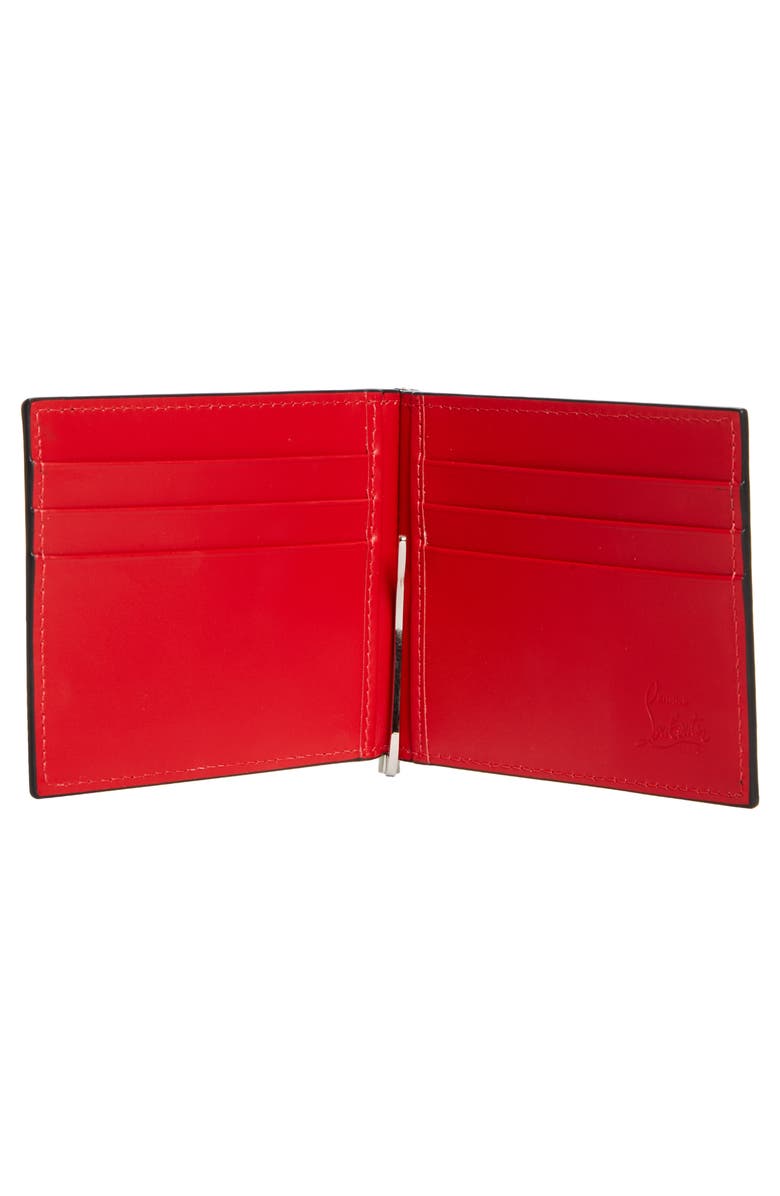 Christian Louboutin Mooncrest Calfskin Bifold Wallet with Money Clip, Alternate, color, Black