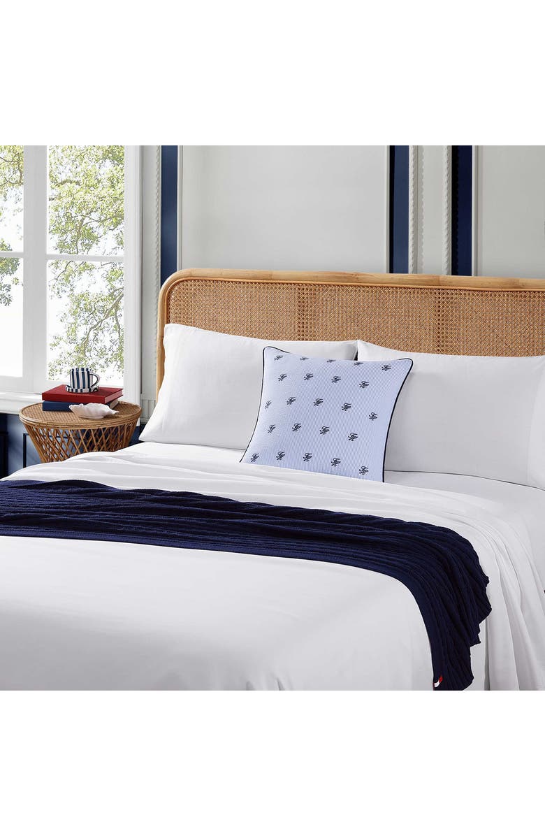 Tommy Hilfiger Riviera Monogram Accent Pillow, Alternate, color, Deep Blue