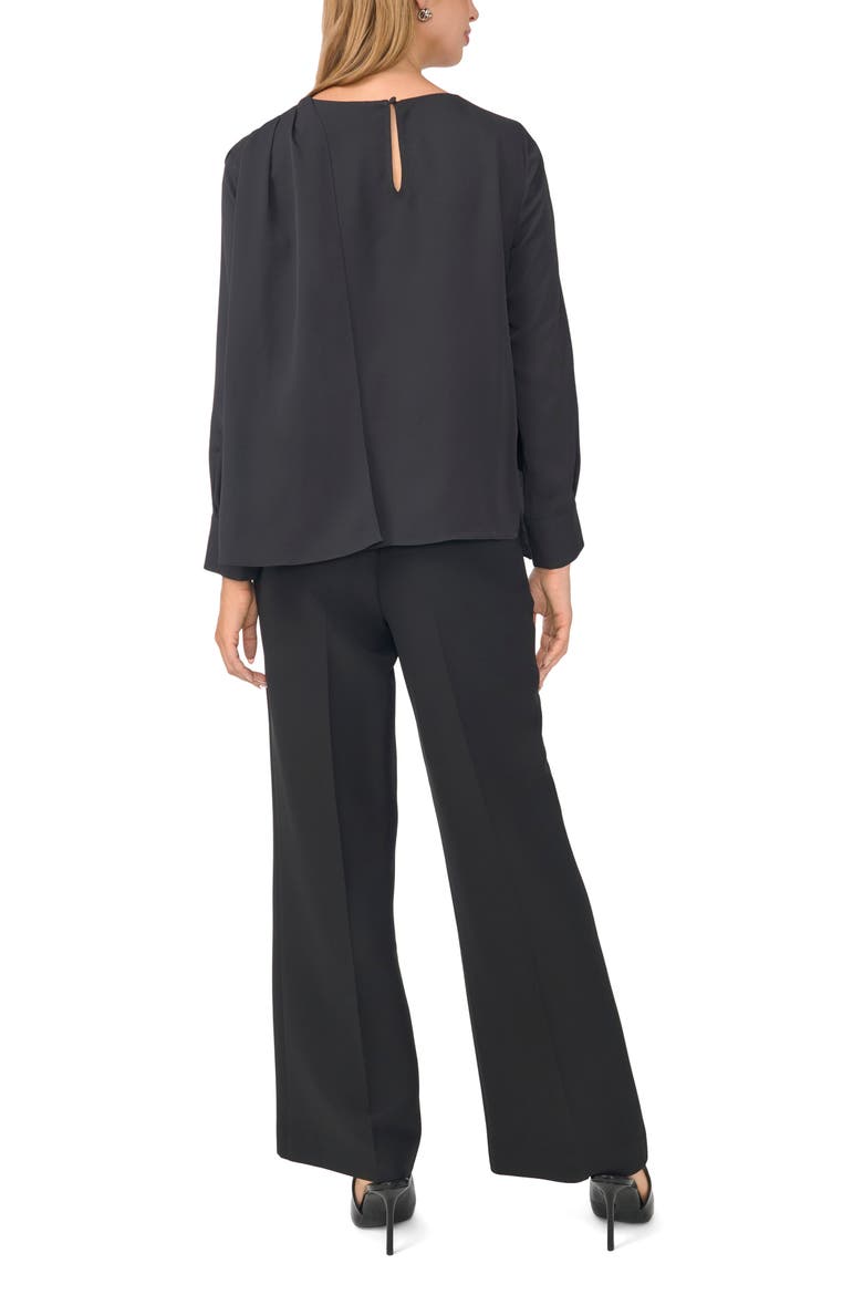 Draped Cowl Neck Top, Alternate, color, RICH BLACK