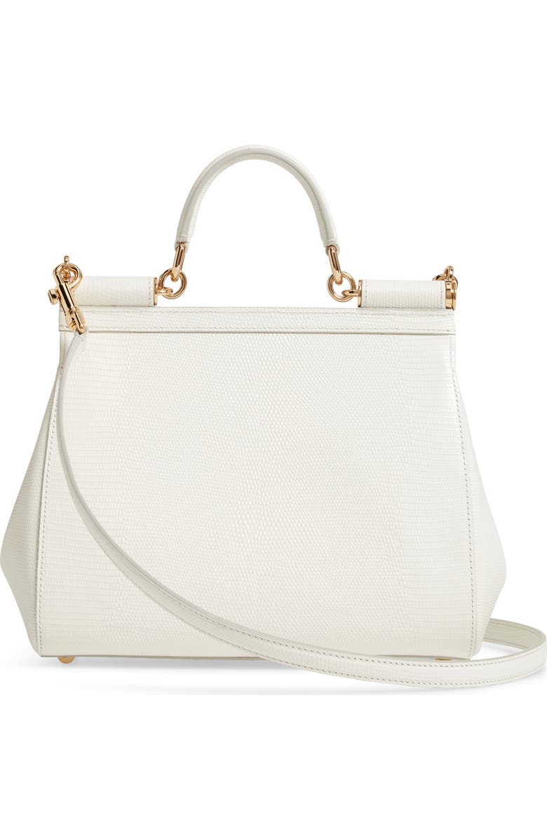 Dolce&Gabbana Miss Sicily St. Iguana Top Handle Leather Satchel, Alternate, color,