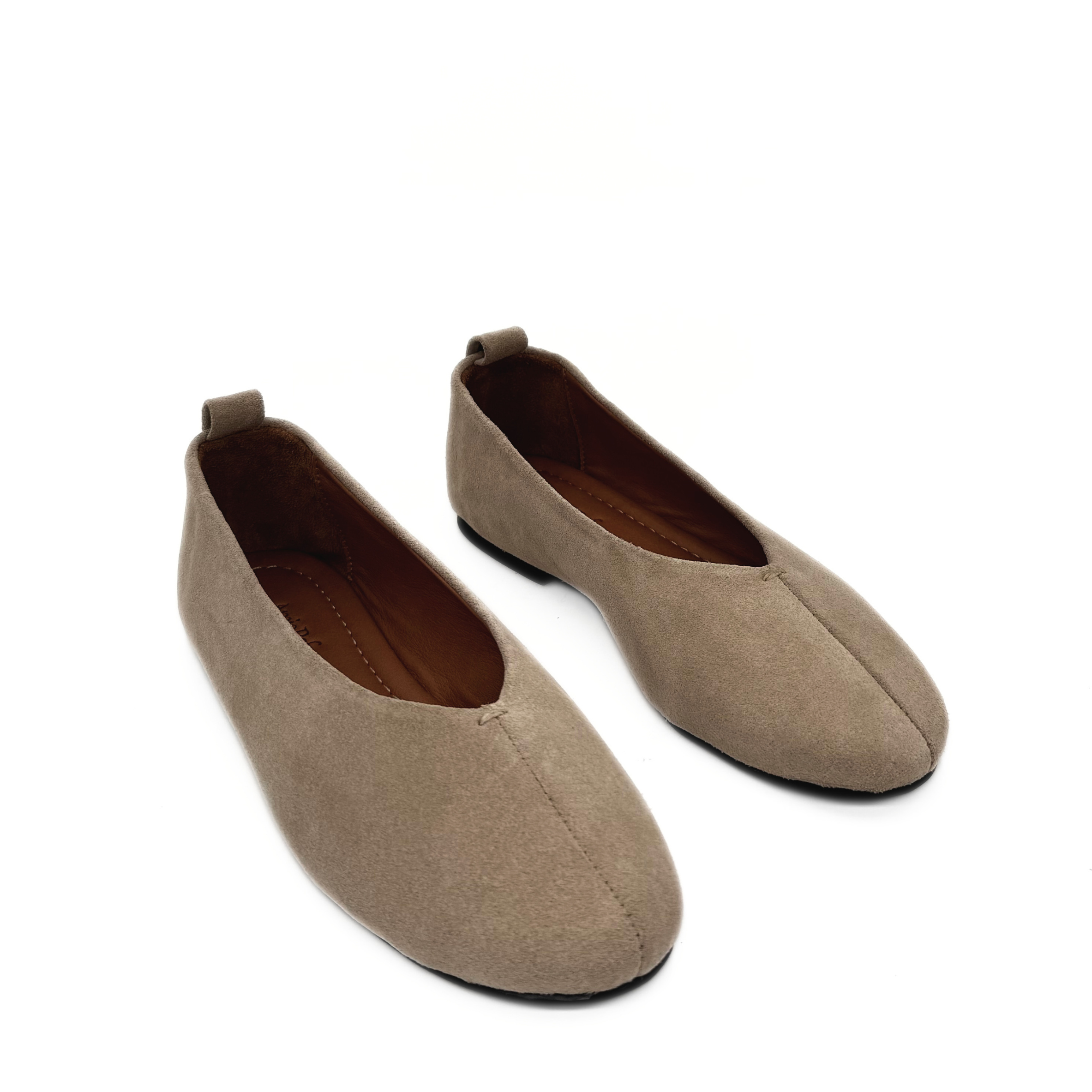 Erika Suede Ballet Flats, Alternate, color, Beige
