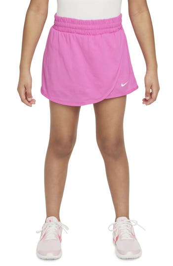 Nike Girls Sportswear T Shirt Breezy Mid Rise Skort Court Borough Low 2 Adjustable Strap Closure Casual S In Playful Pink/white
