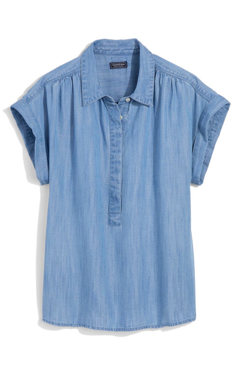 vineyard vines Chambray Top, Alternate, color, Blue Mirage