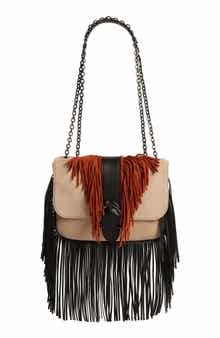 Longchamp Amazone Colorblock Fringe Shoulder Bag