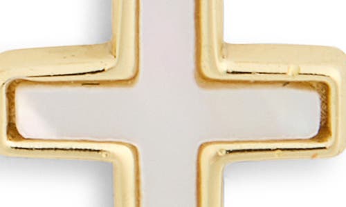 ARGENTO VIVO ARGENTO VIVO SET OF 2 BUTTON & MOTHER-OF-PEARL CROSS STUD EARRINGS