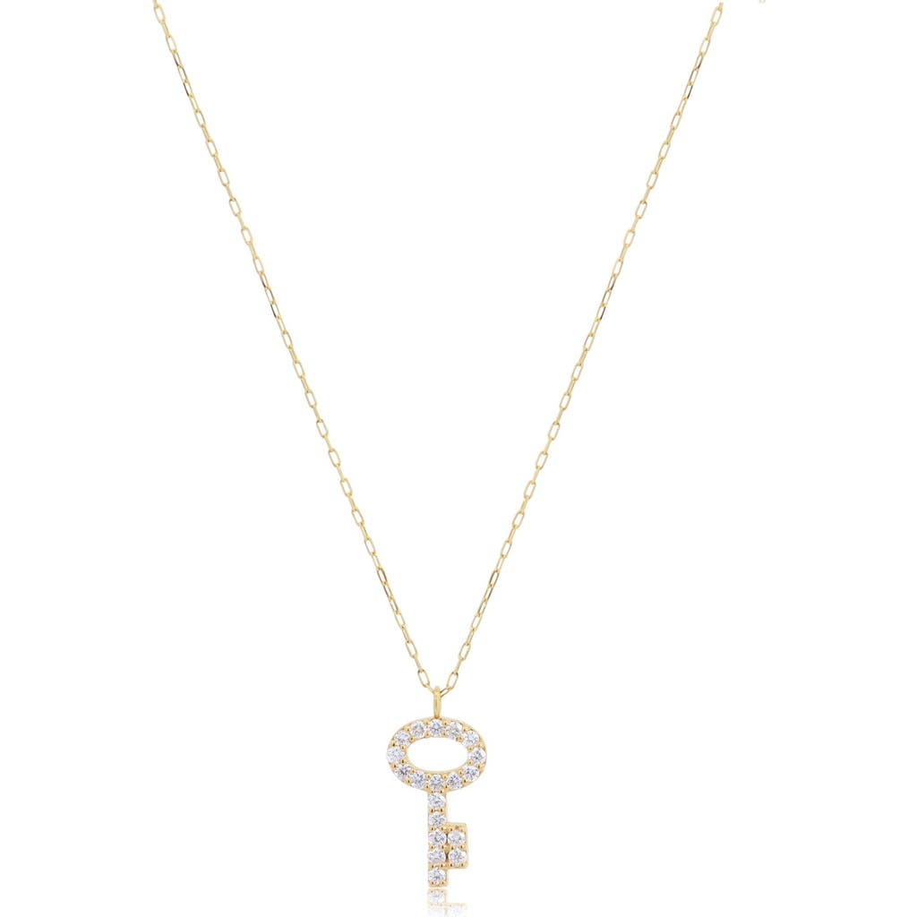 The Lovery Fine Jewelry Mini Diamond Key Necklace In Gold