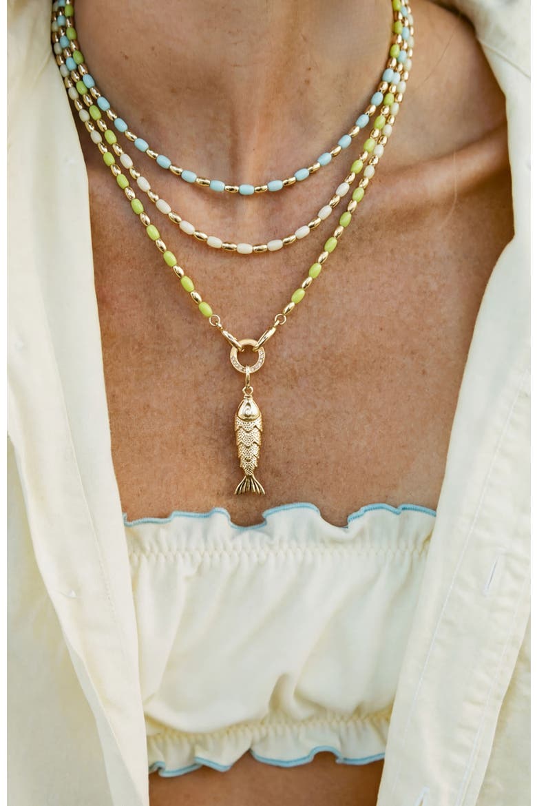 Joie Beaded Necklace, Alternate, color, Light Blue