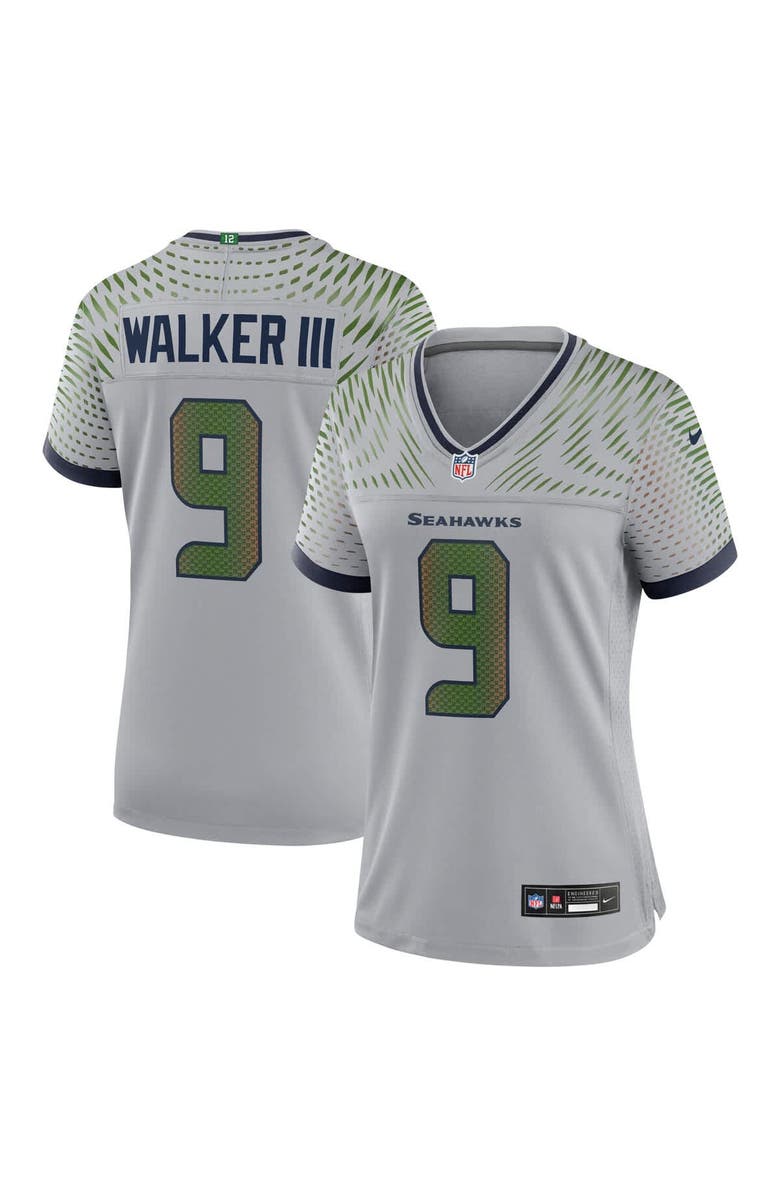 Nike Women's Nike Kenneth Walker III Wolf Gray Seattle Seahawks 2025 Rivalries Collection Game Jersey, Main, color, Gray