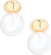 NORDSTROM RACK Faux Pearl Stud Drop Earrings