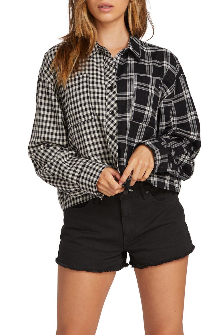 Making Me Plaid Shirt, Main, color, BLACK PLAID