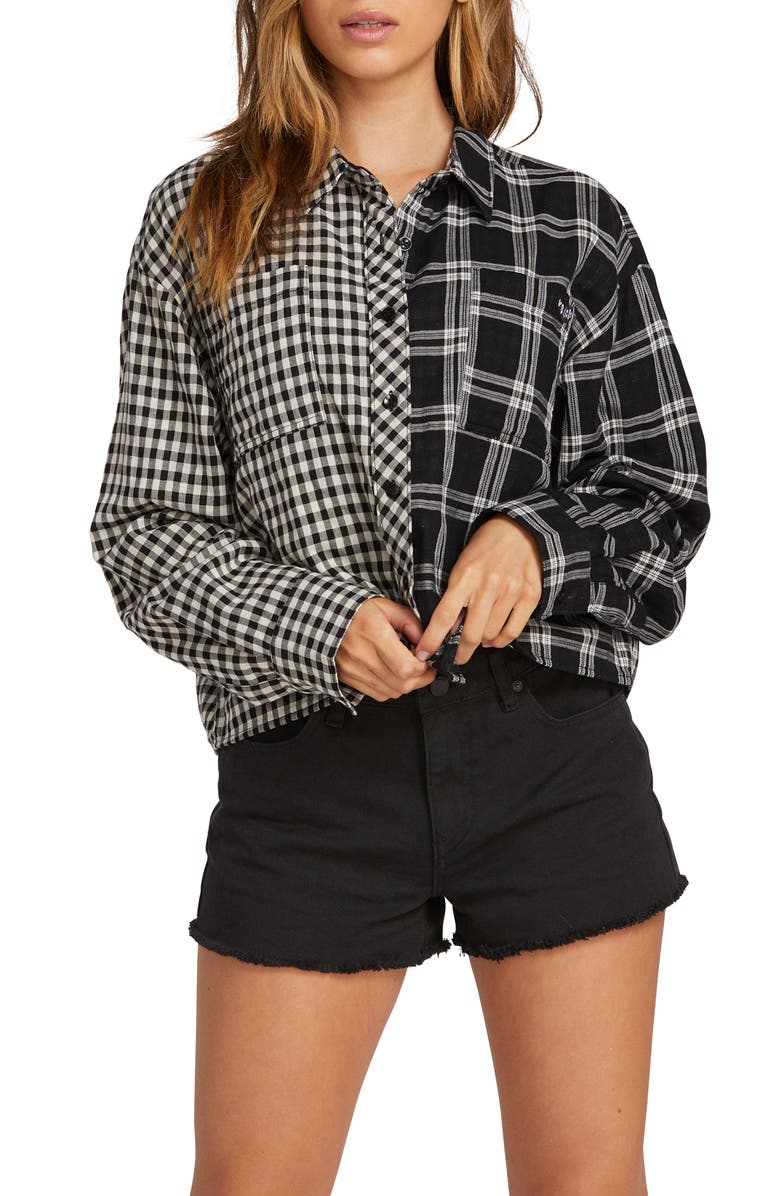 Volcom Making Me Plaid Shirt, Main, color, 