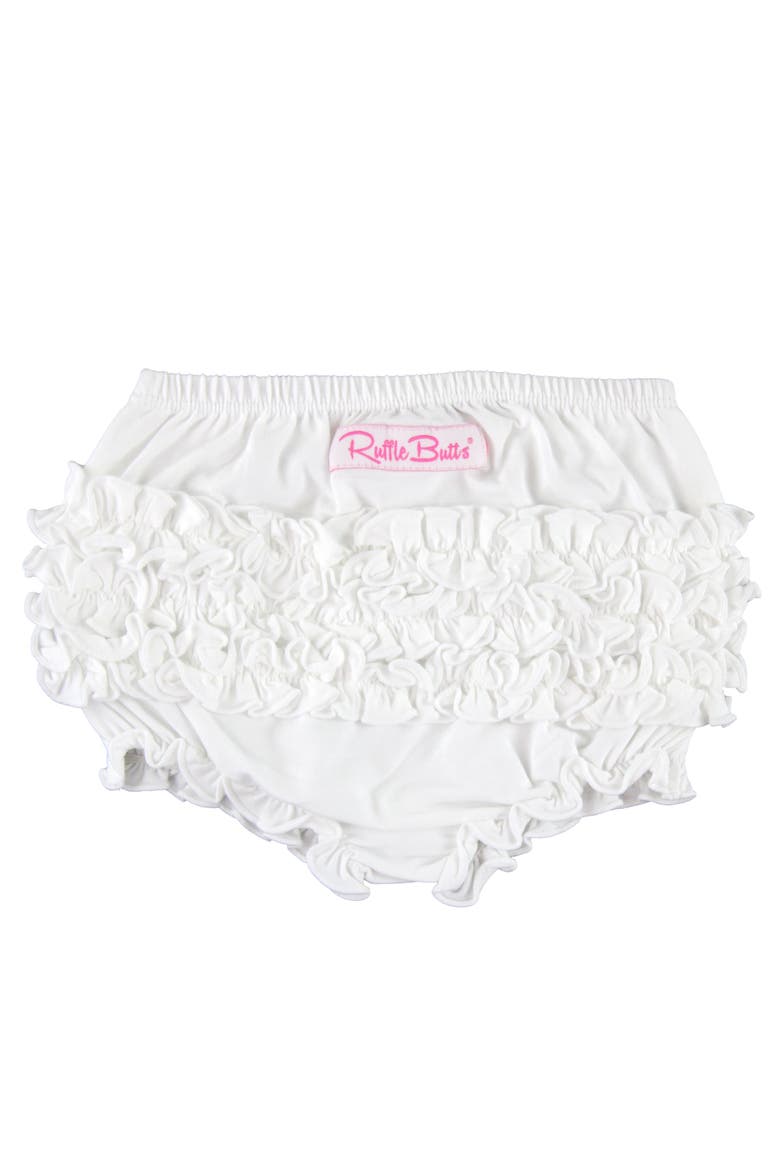 Baby/Toddler Knit RuffleButt Bloomer, Main, color, White