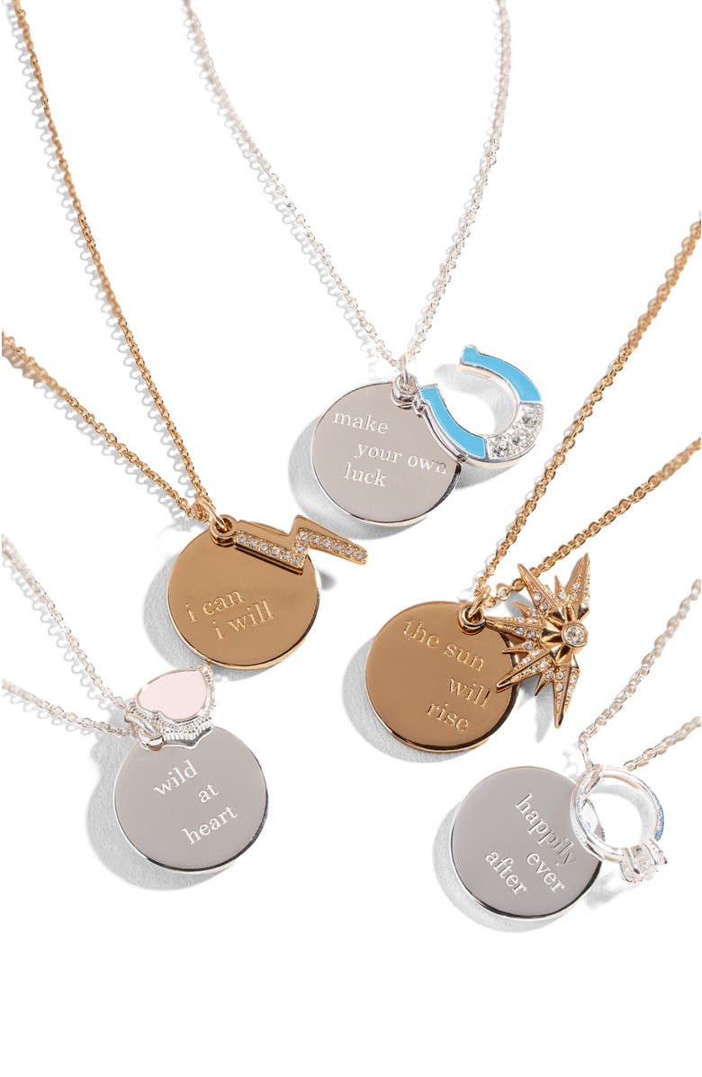 Alex and Ani Make Your Own Luck Duo Charm Pendant Necklace, Alternate, color, Silver