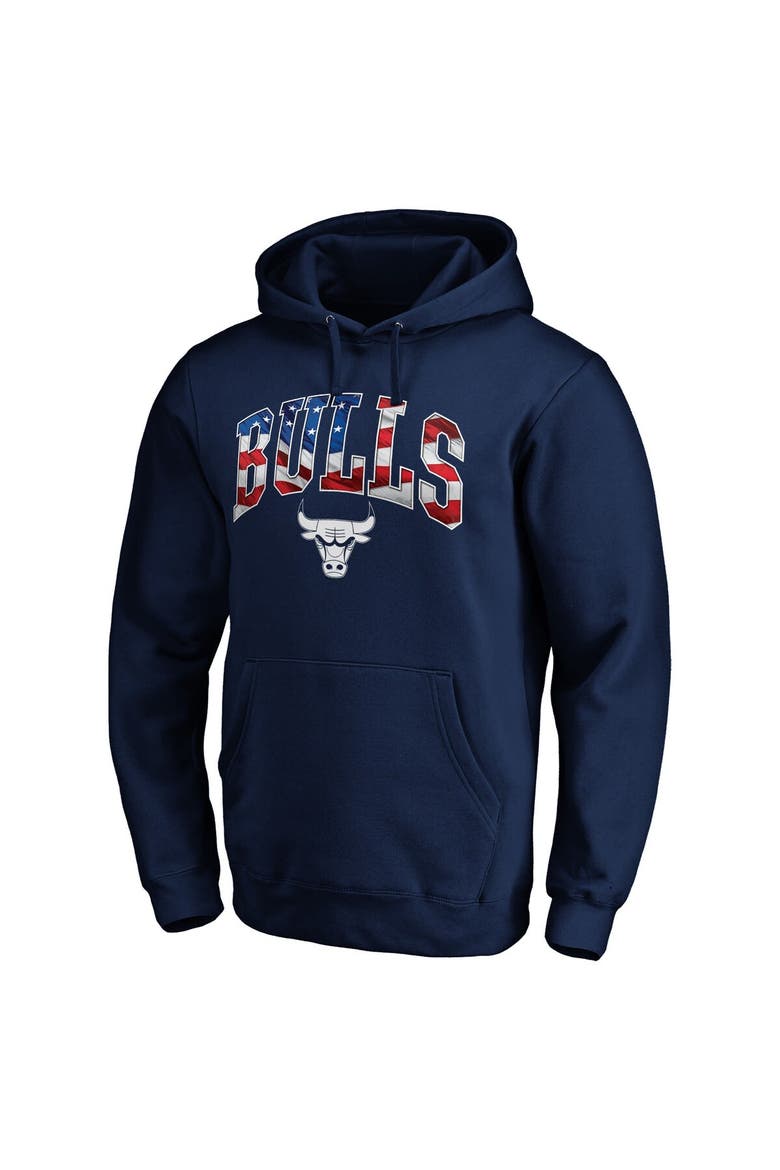 Men's Fanatics Branded Navy Chicago Bulls Banner Wave Pullover Hoodie, Alternate, color, Navy