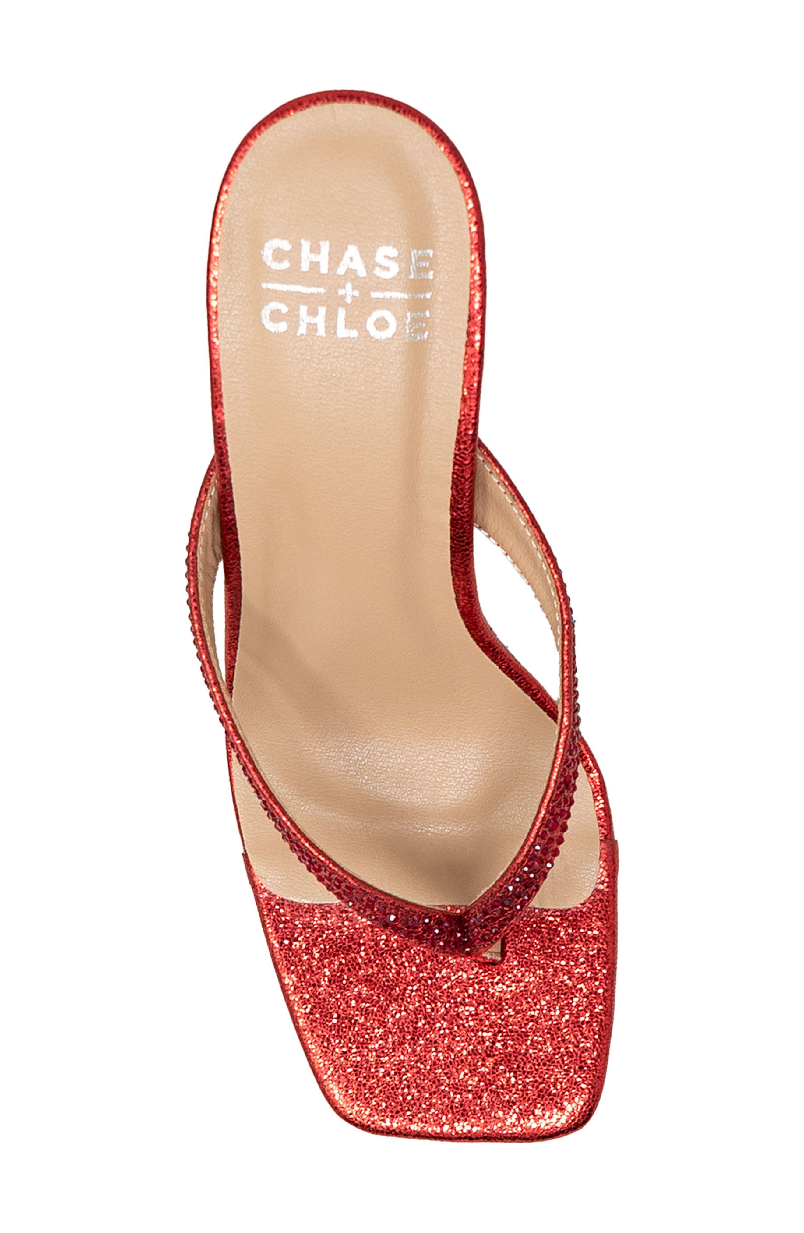 Vixxy Embellished Toe Post Sandal, Alternate, color, RED