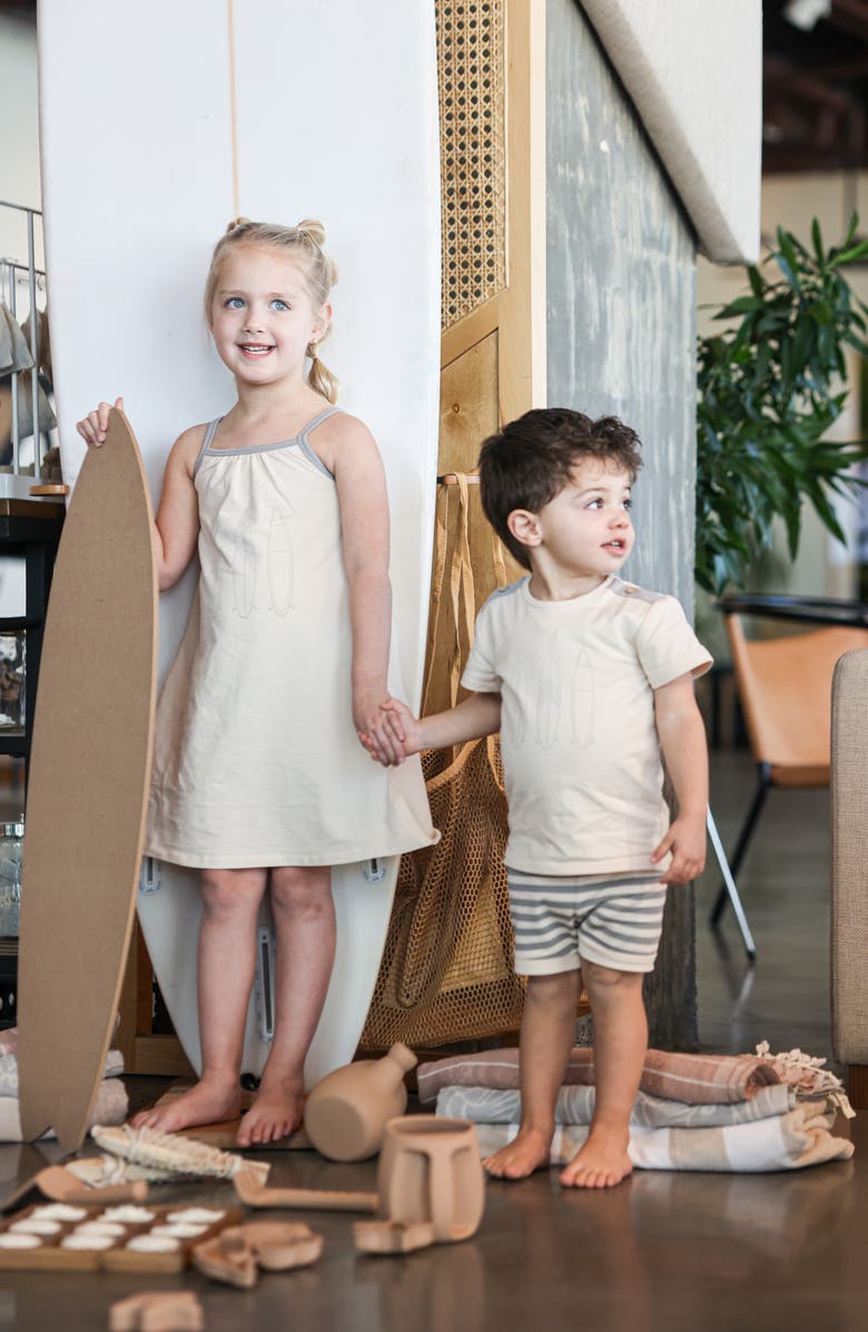 Manière Kids' Island Cotton Blend Dress, Alternate, color, Tan Heather