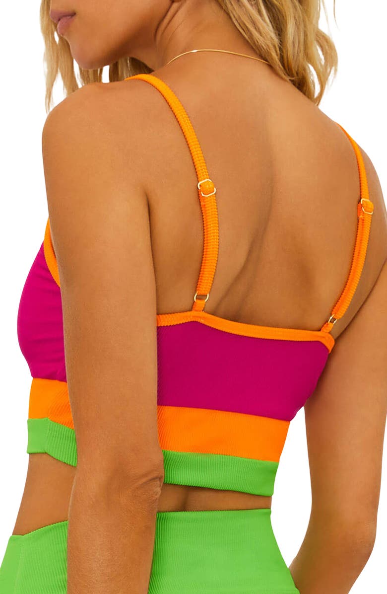 Beach Riot Eva Colorblock Bikini Top, Alternate, color, Neon Sunset Colorblock