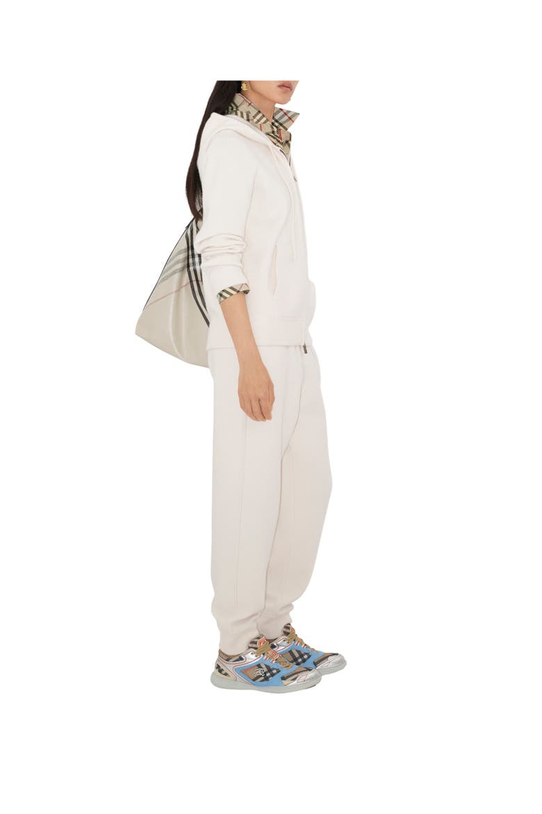 Cashmere Blend Zip Hoodie, Alternate, color, Chalk white
