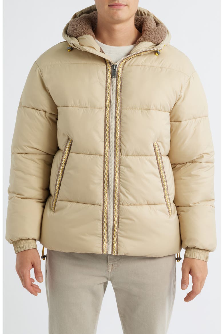 Xayden UGGbraid Quilted Puffer Jacket, Alternate, color, MUSTARD SEED / SUMMER WHEAT