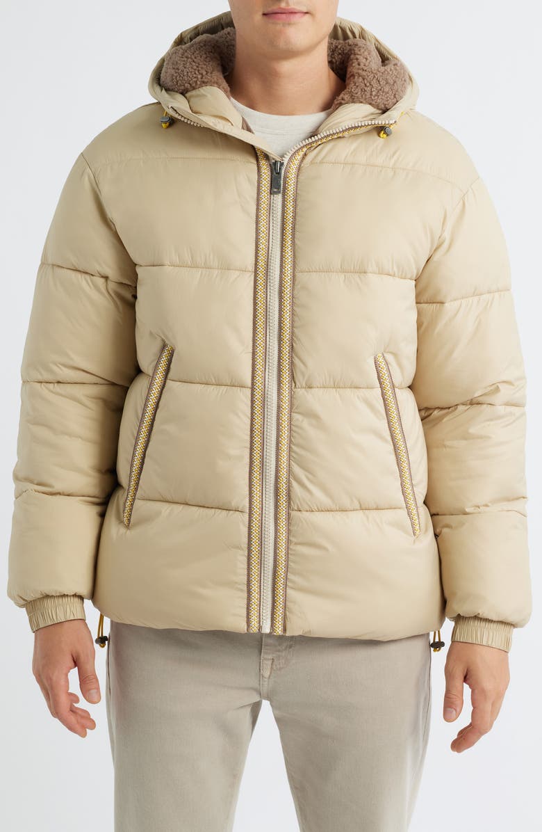 UGG<sup>®</sup> Xayden UGGbraid Quilted Puffer Jacket, Alternate, color, Mustard Seed / Summer Wheat