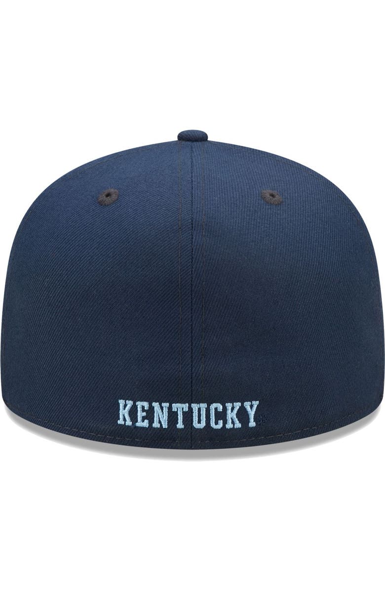 New Era Men's New Era Navy Kentucky Wildcats Bright Undervisor 59FIFTY Fitted Hat, Alternate, color, 