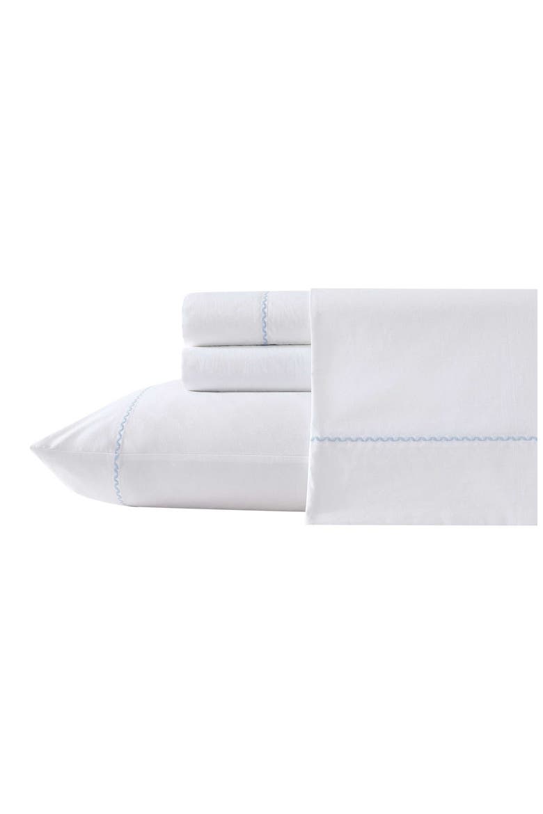Scallop Embroidered 4-Piece Sheet Set, Main, color, PASTEL BLUE