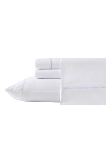 Laura Ashley Scallop Embroidered 4-piece Sheet Set In Pastel Blue