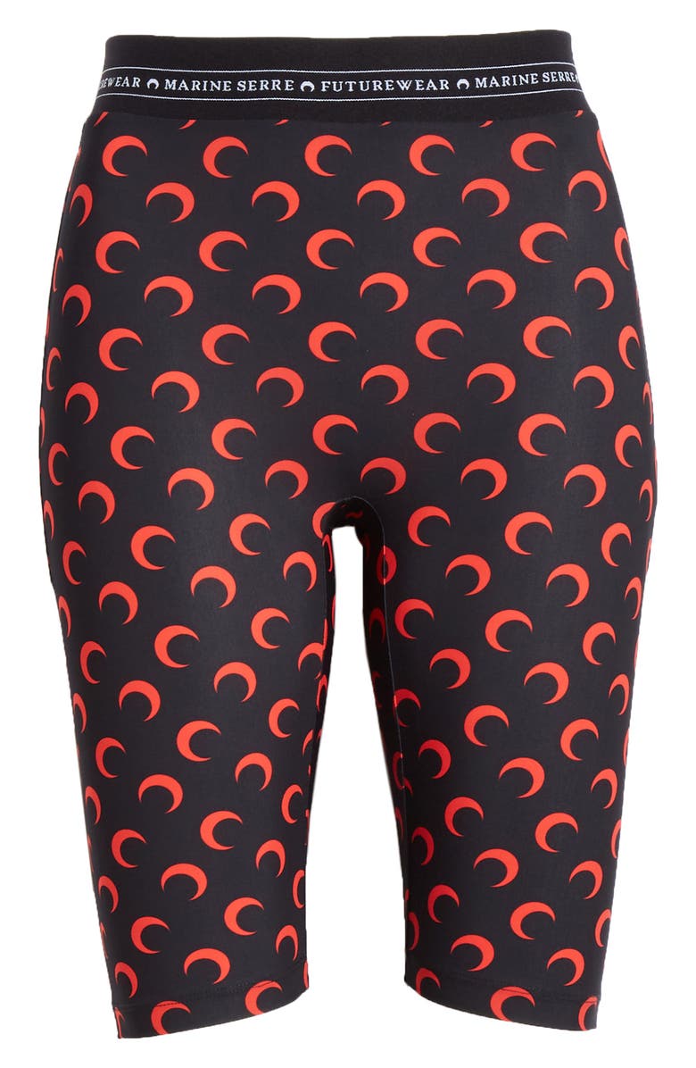 Marine Serre Crescent Print Jersey Biker Shorts, Alternate, color, 