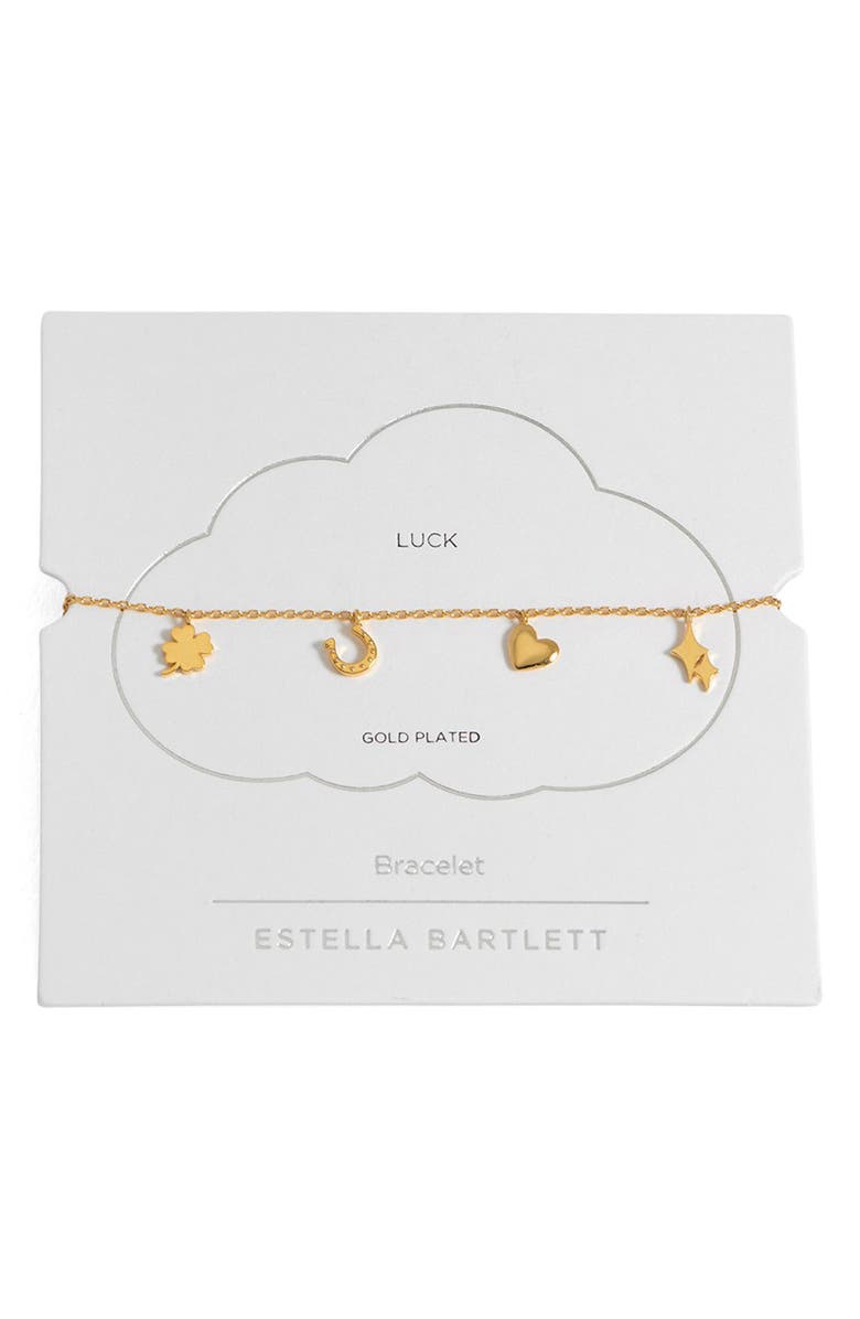Estella Bartlett Love & Luck Charm Bracelet, Main, color, Gold
