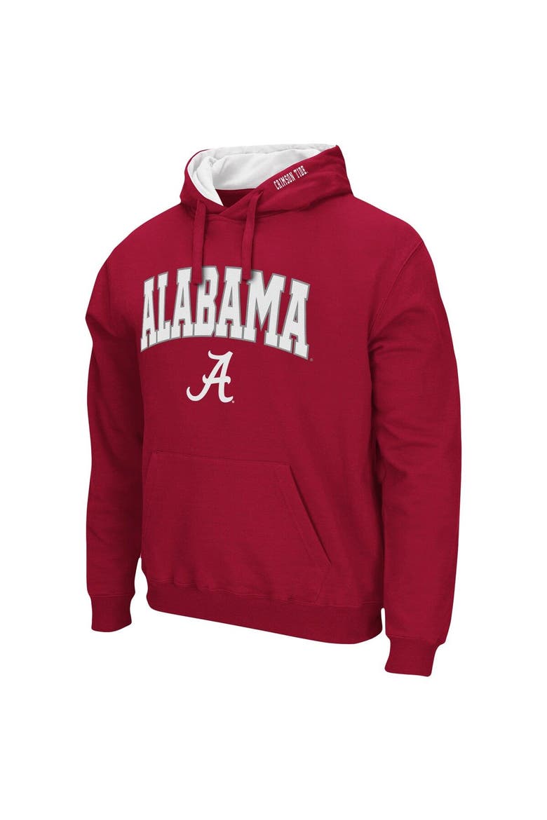 Men's Colosseum Crimson Alabama Crimson Tide Arch & Logo 3.0 Pullover Hoodie, Alternate, color, Crimson