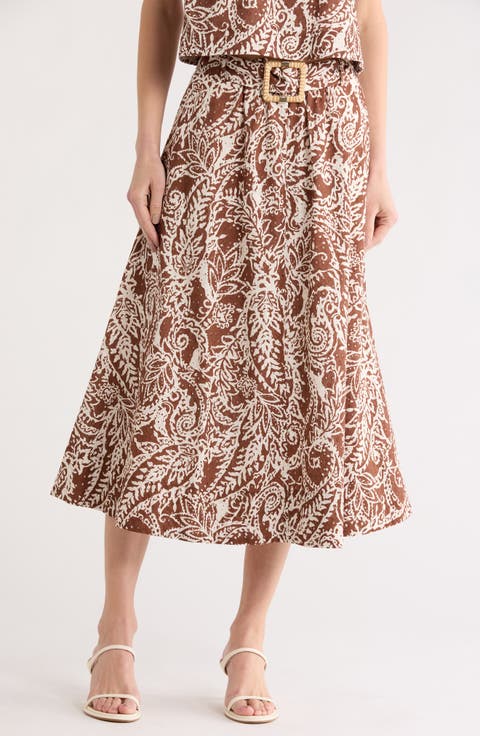 Print A-Line Skirt
