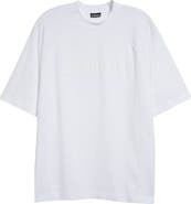 Tシャツ・カットソー JACQUEMUS Le T-shirt typo short sleeve t-shirt white 245 Jacquemus Le T-Shirt Typo Stretch Cotton Logo Graphic T