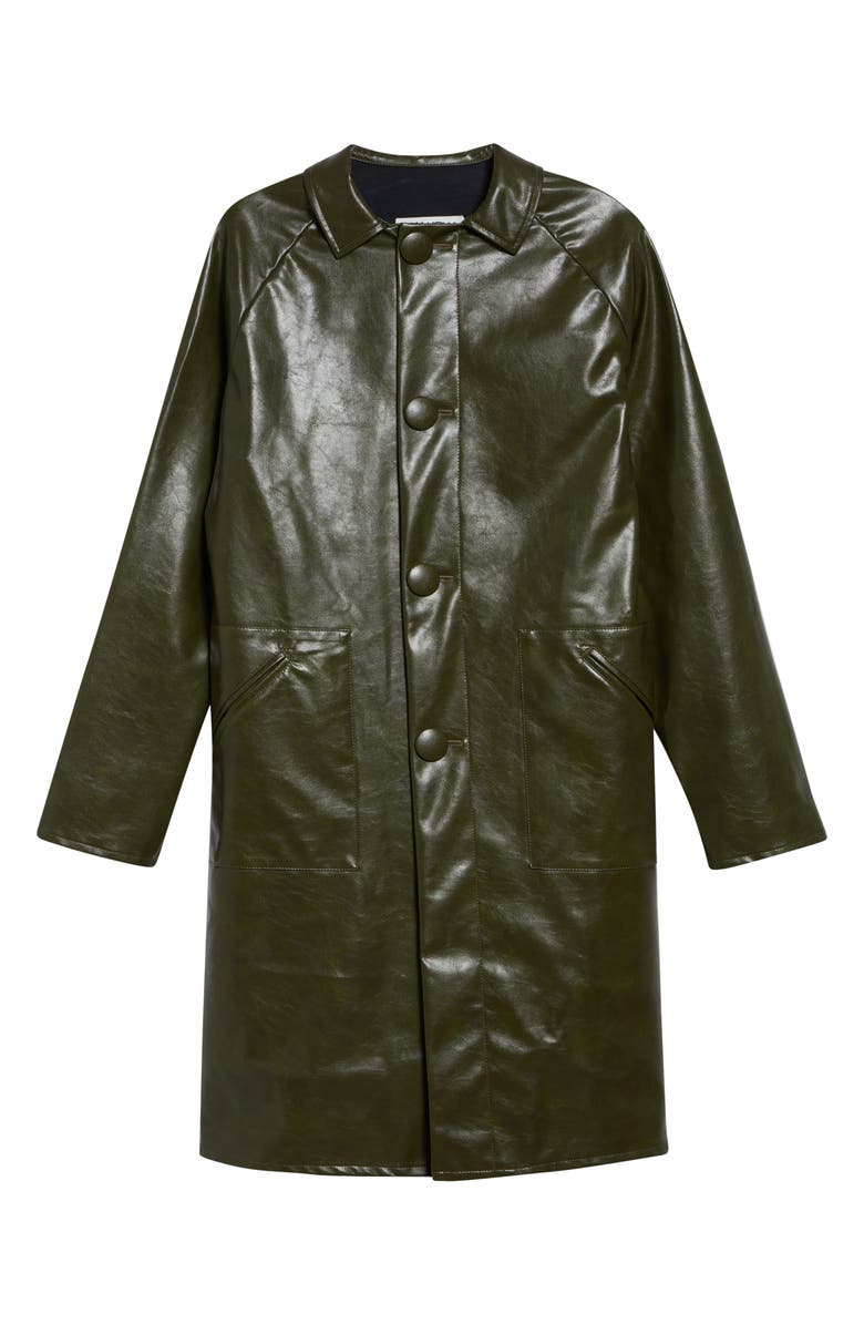 MM6 Maison Margiela Faux Leather Coat, Main, color, Forest Green