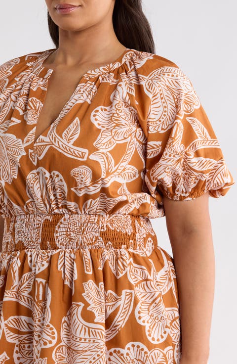 Vivian Puff Sleeve Midi Dress