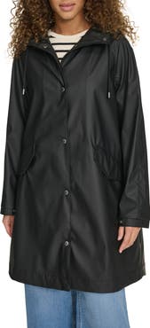 Levi's Water Resistant Hooded Long Rain Jacket