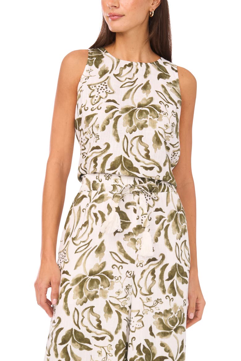 Floral Tank, Main, color, OLIVE MIST