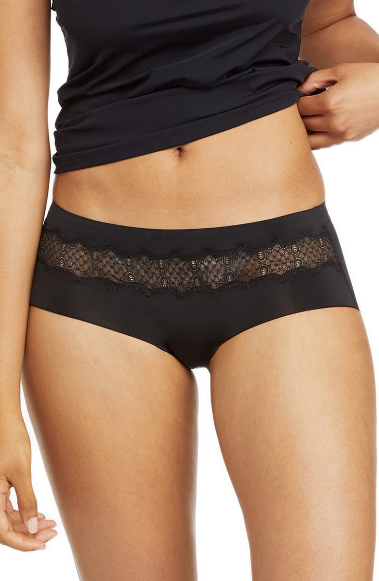 Uwila Warrior Soft Seamless Briefs with Lace, Main, color, Tap Shoe Black