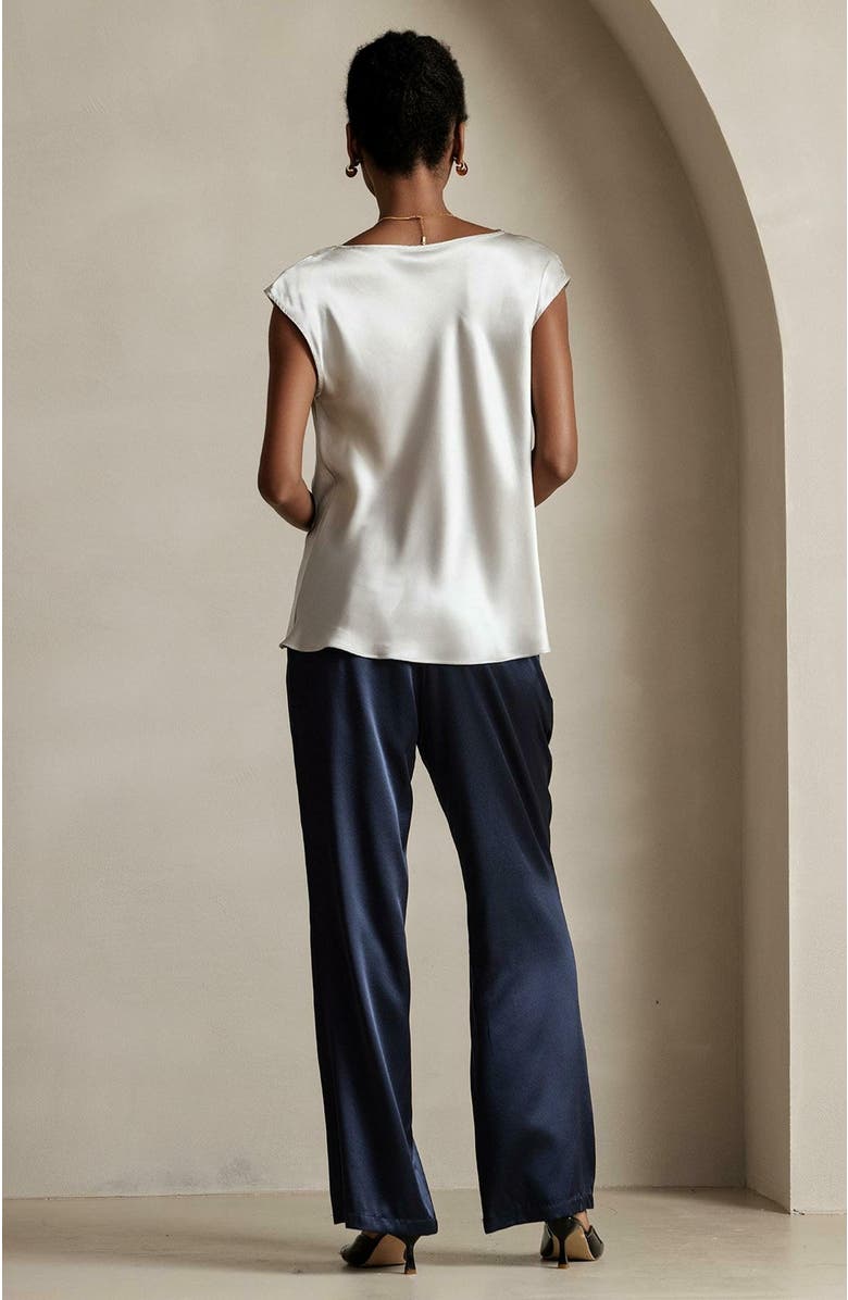 SILKSILKY 19Momme Silk Cowl Neck Sleeveless Top, Alternate, color, 