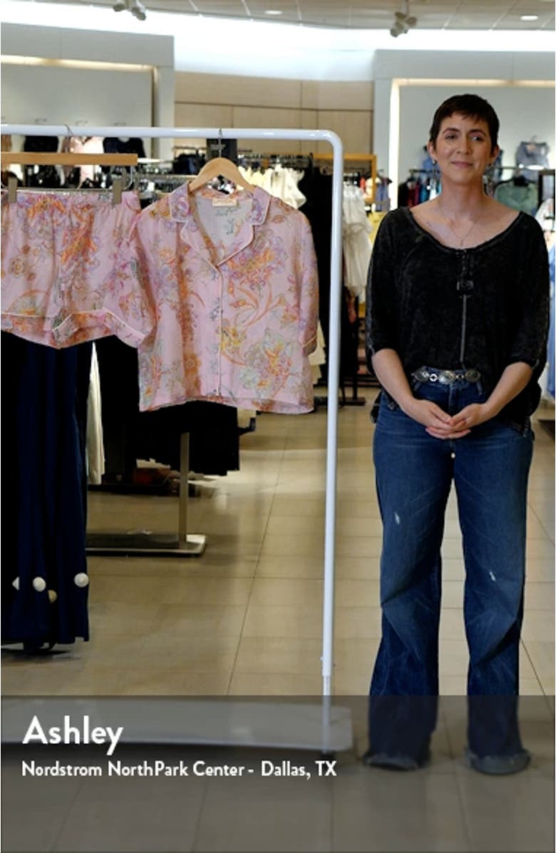 Coco Floral Cotton & Silk Short Pajamas, sales video thumbnail