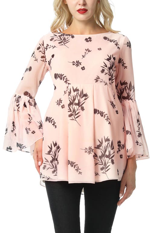 Kimi & Kai Gesa Maternity/nursing Floral Print Blouse In Pink