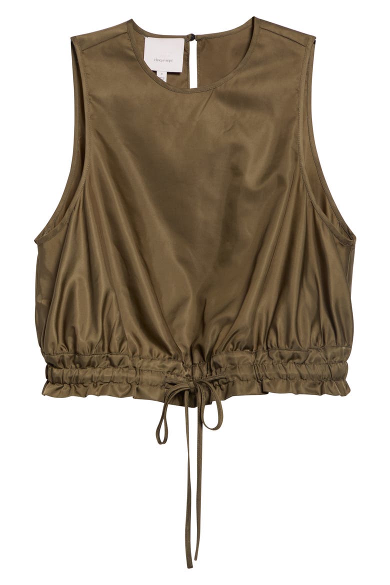 Elisabetta Cropped Nylon Tank, Main, color, DARK OLIVE