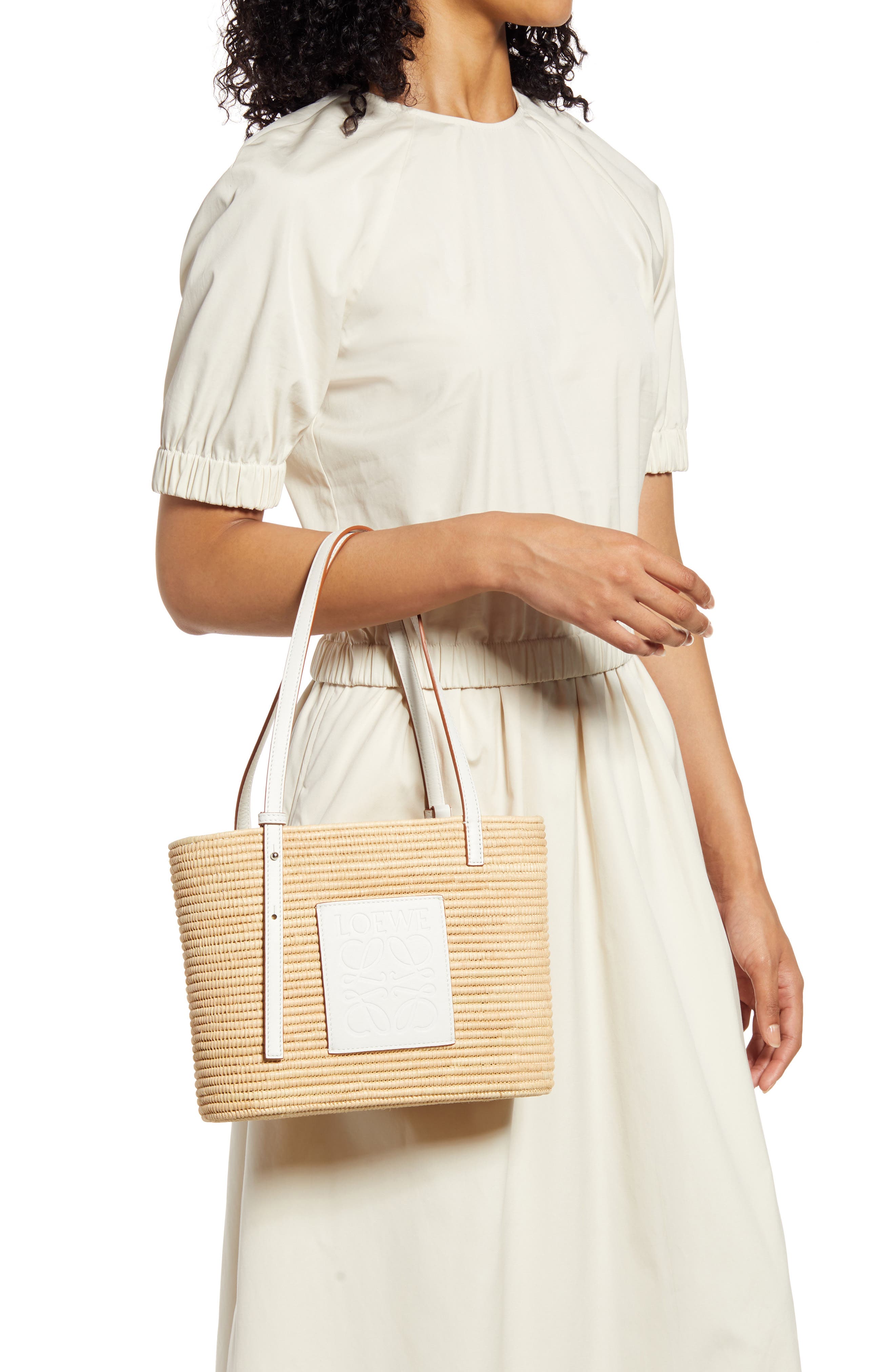 Loewe x Paula's Ibiza Small Square Raffia Basket Bag, Alternate, color, 