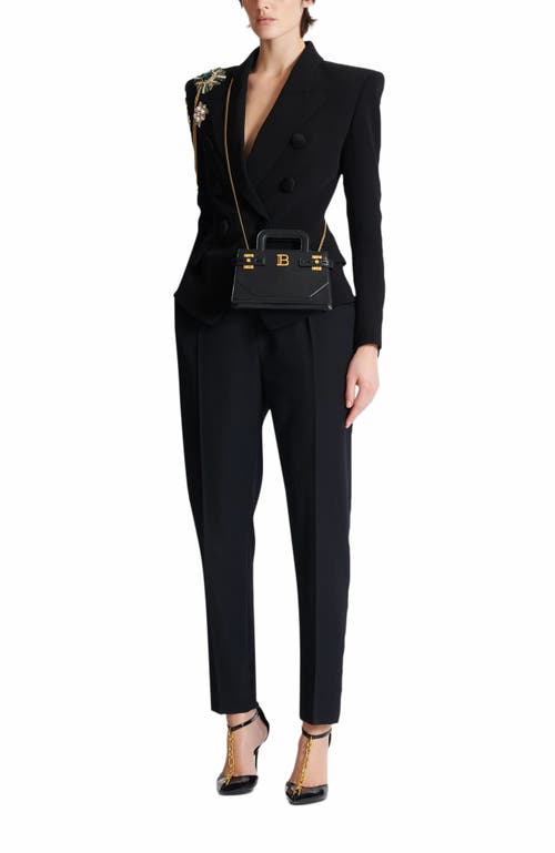 Balmain Small B-buzz Top Handle Bag In Calfskin