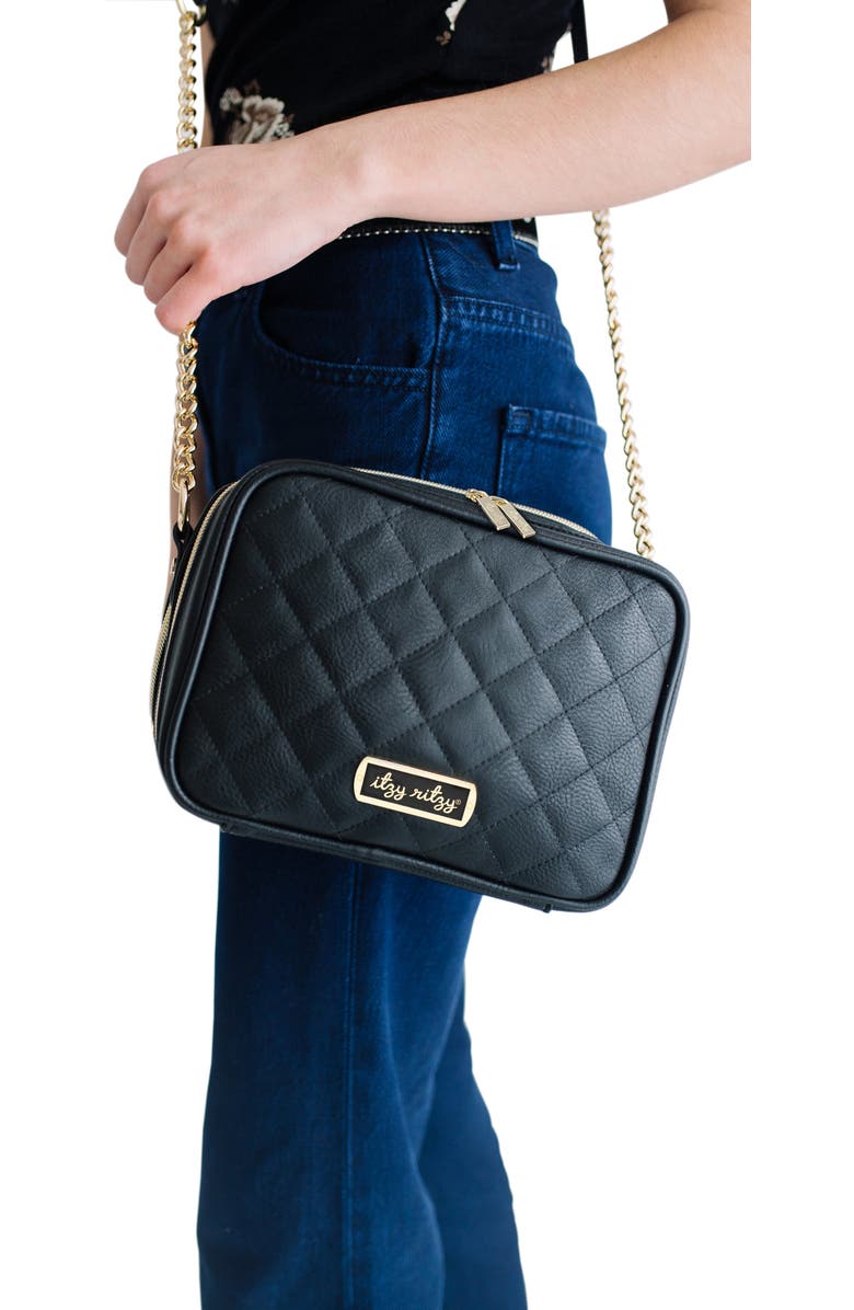 Itzy Ritzy Double Take Faux Leather Crossbody Diaper Bag, Alternate, color,